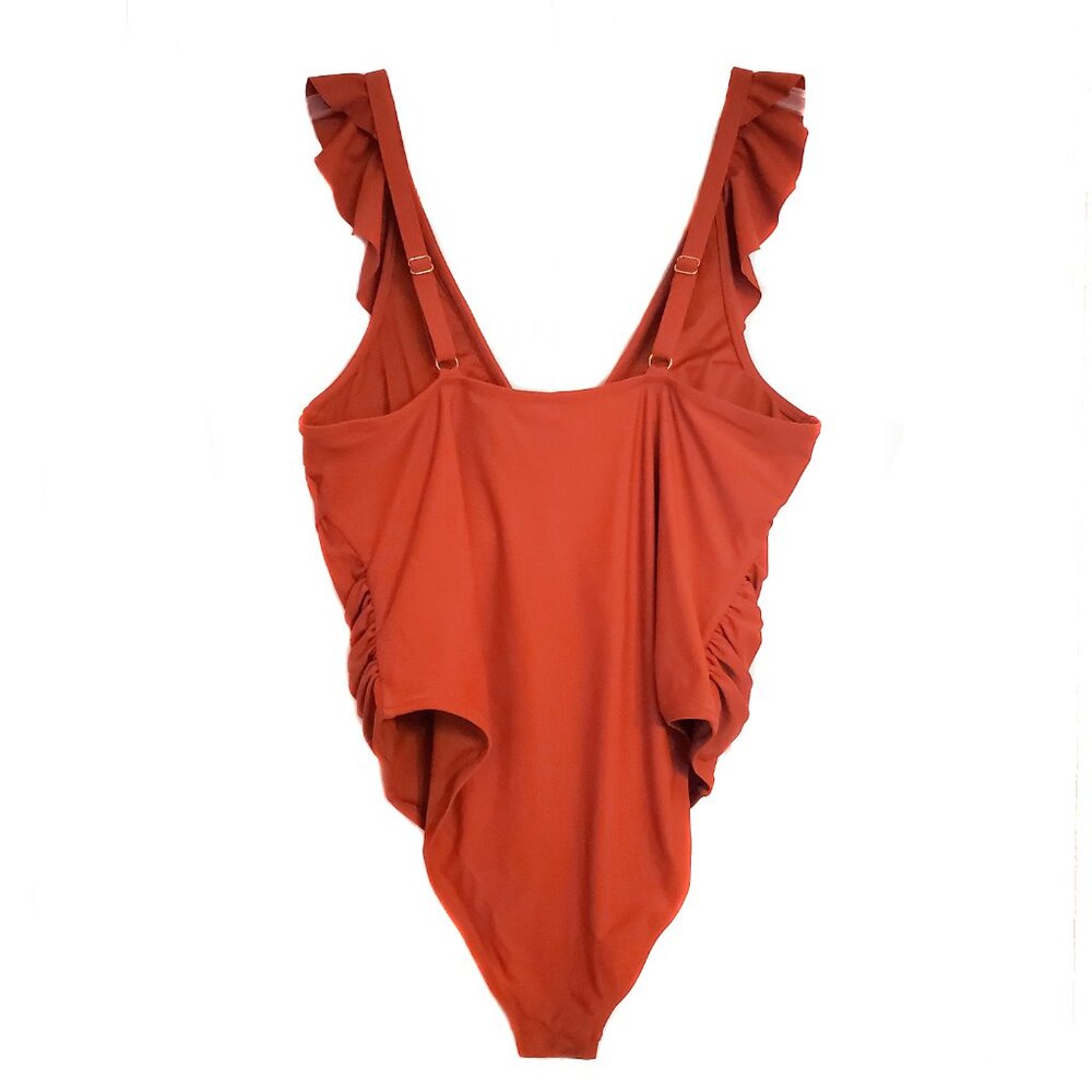 Cupshe Ruffle Strap Keyhole Ruched One Piece Swimsuit - Picture 2 of 5